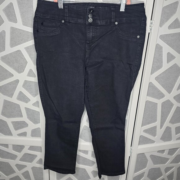 torrid Denim - Torrid Womens Jeans Ankle Skinny Denim Black Mid Rise Size 12